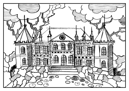 450x319 Fantasy Landscape. Fairy Tale Castle, Old Medieval Town, Park