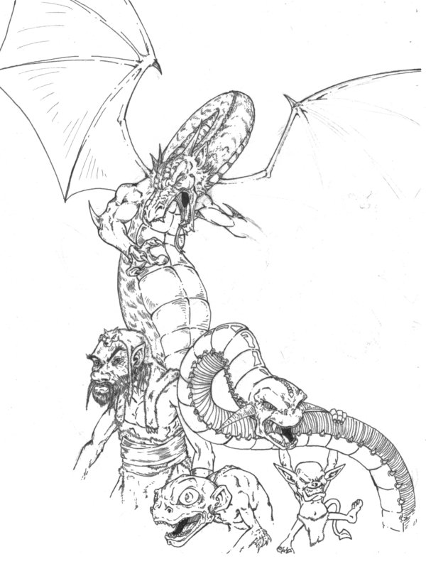 600x794 Fantasy Creatures Sketch By Vegeta1978