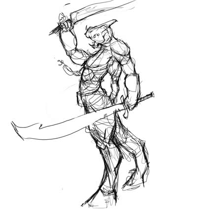 400x431 Dsg 1487 Fantasycreature Scimitar Wielding Mutated Demon