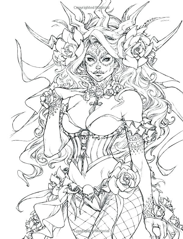 600x781 Great Adult Fantasy Coloring Pages Online Fairy Tales Book Art