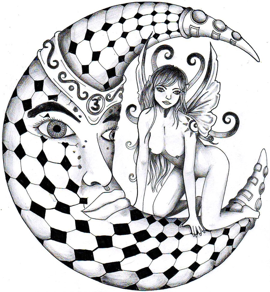 900x970 Fairy And The Indian Moon By Roxenabernardi