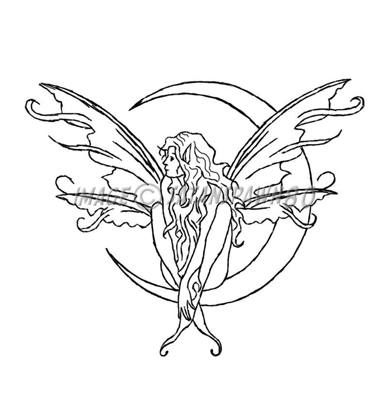 800x810 Collection Of Fantasy Fairy Tattoo Stencil