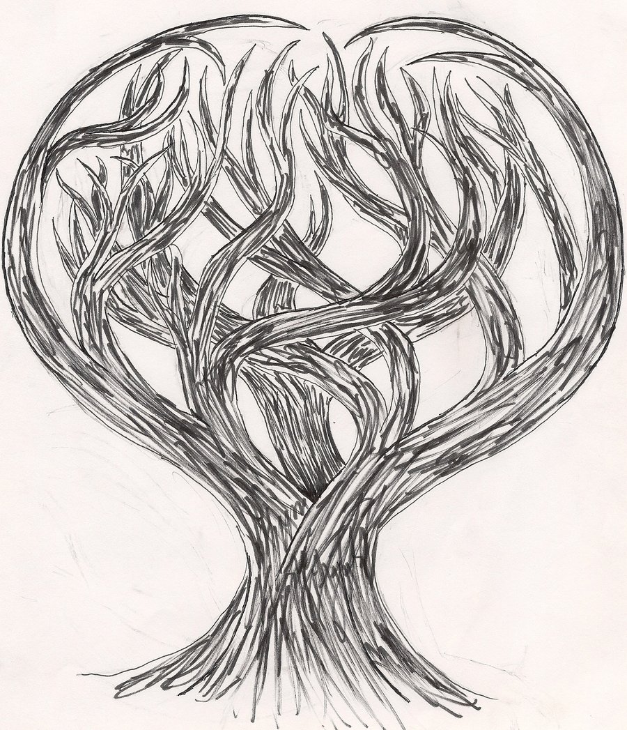 900x1047 Dark Heart Tree By Lil Wolf Girl