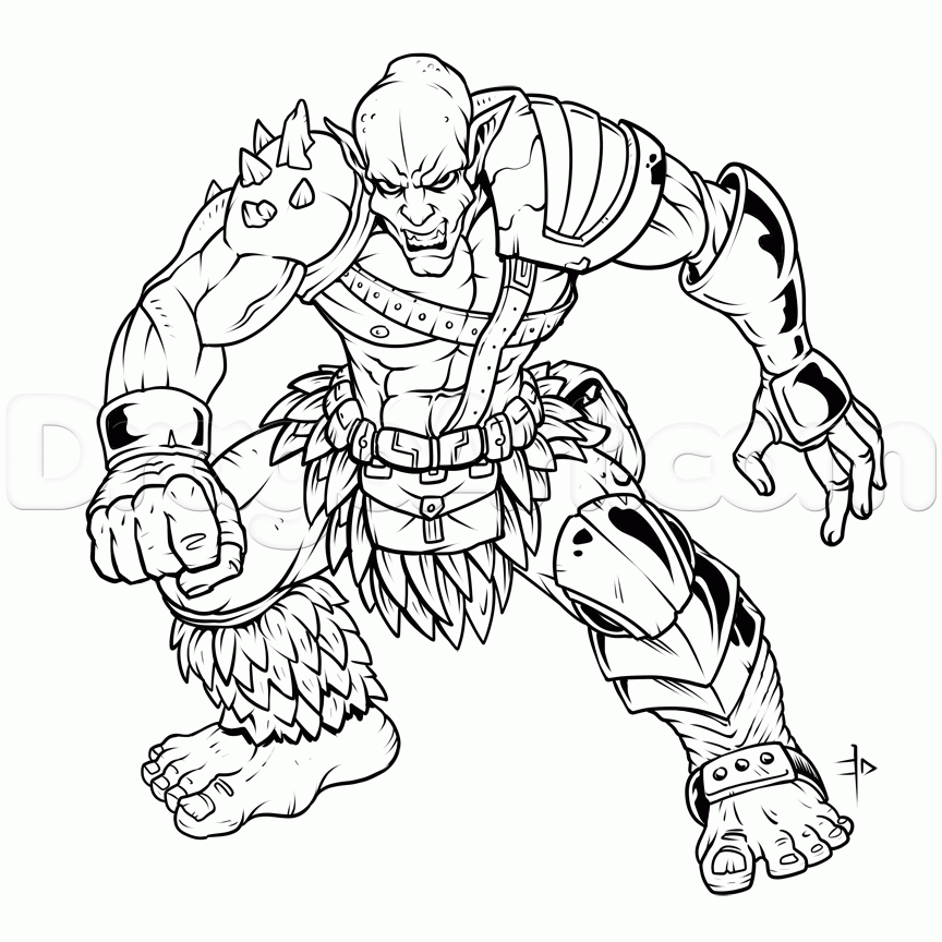 864x864 How To Draw An Orc Warrior, Step By Step, Orcs, Fantasy, Free