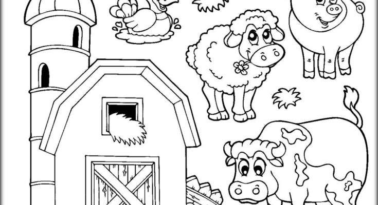 735x400 Animal Coloring Book Coloring Page Farm Animal Book Coloring Page