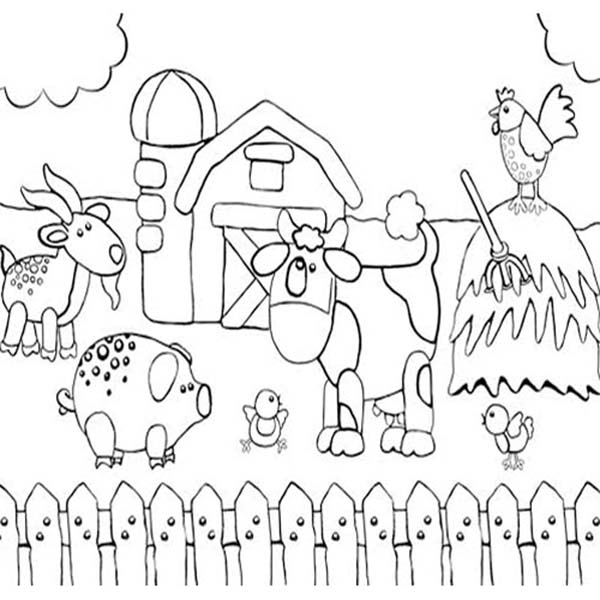 600x600 Easy Landscape Sketches For Kids Farm Scenery Drawings Gardening