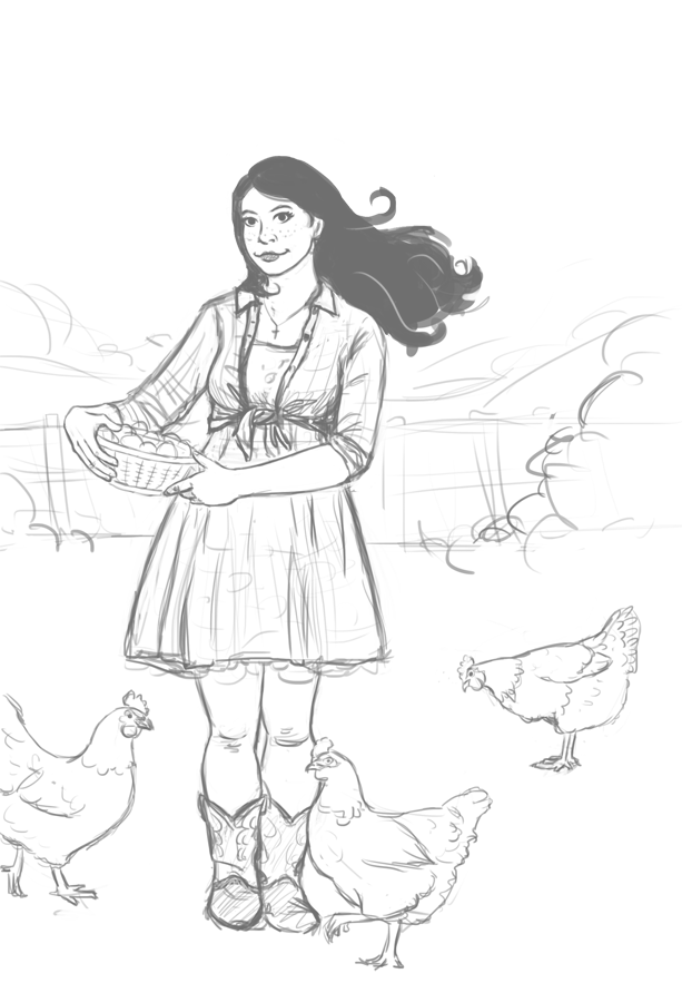 613x892 Book Cover Bakery Farm Girl Sketch