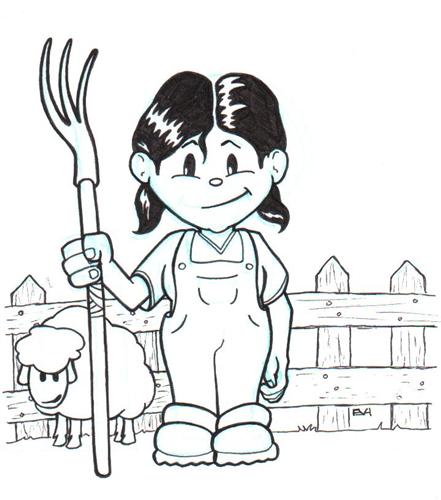 441x500 Doodle 143 Farm Town Girl Doodle A Day