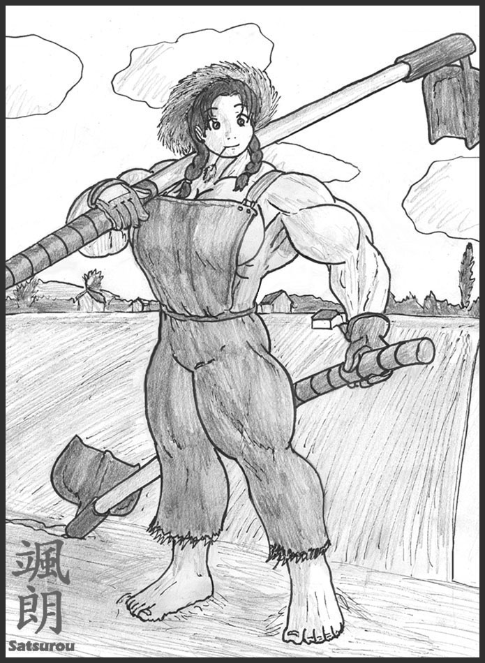 695x950 Huge Hoe Muscles By Satsurou