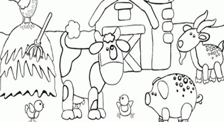 735x400 Animal Coloring Book Coloring Page Farm Animal Book Coloring Page