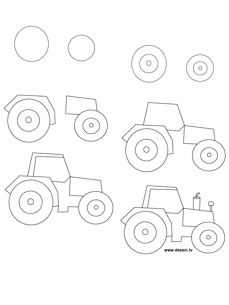 768x1024 Drawing Tractor