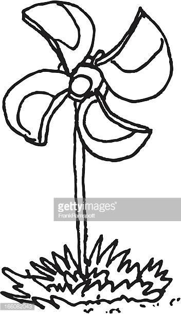 352x612 Paper Windmill Drawing