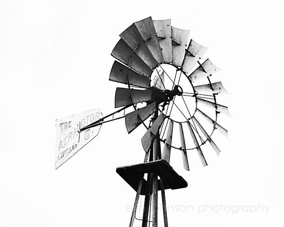 570x456 Rustic Windmill Farm Photography French Country Photograph