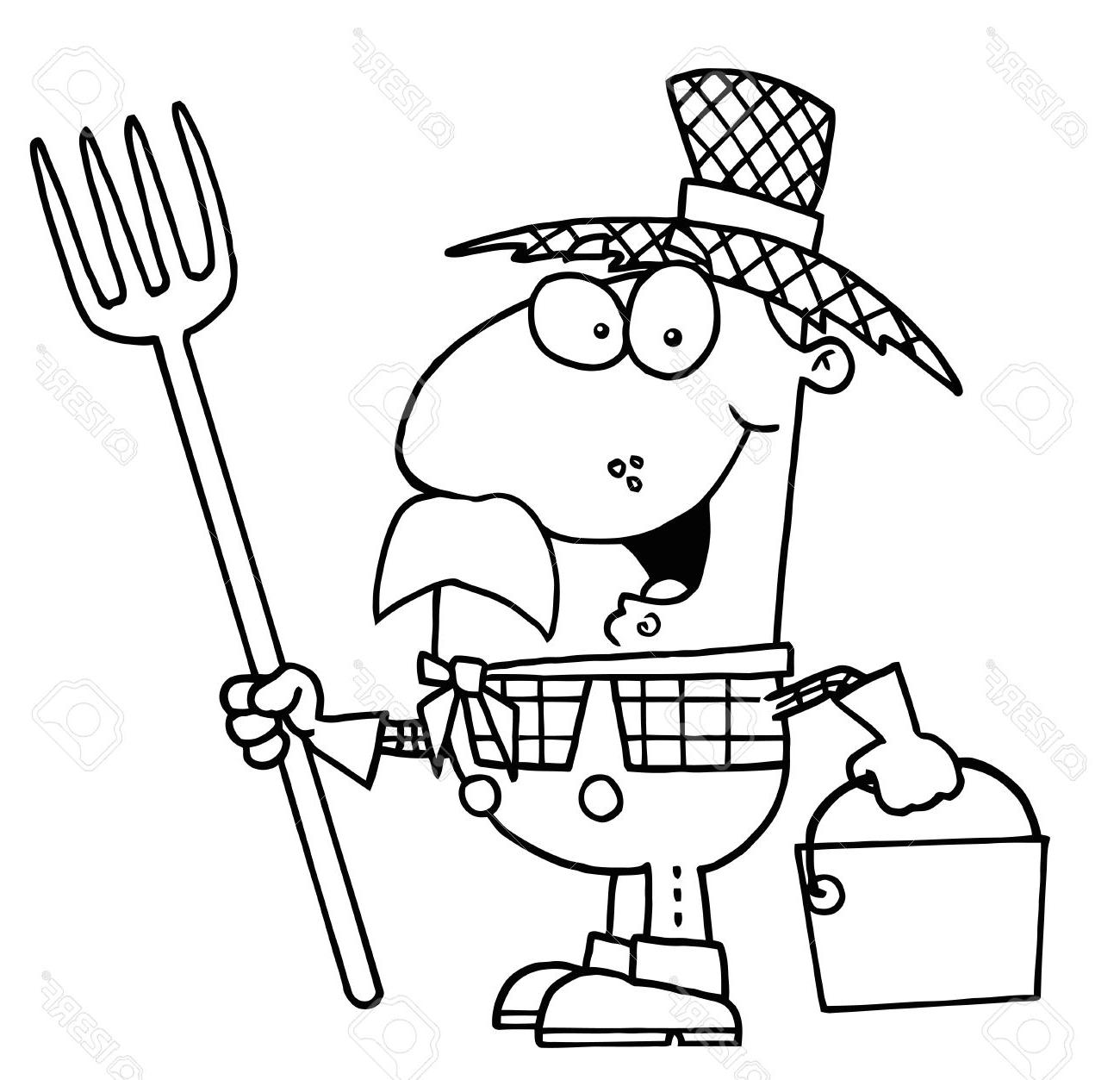 1300x1253 Best Clipart Illustration Of An Outlined Farmer Stock Vector