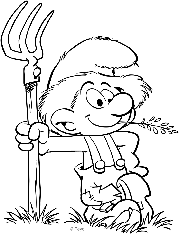 735x992 Farmer Smurf Coloring Pages