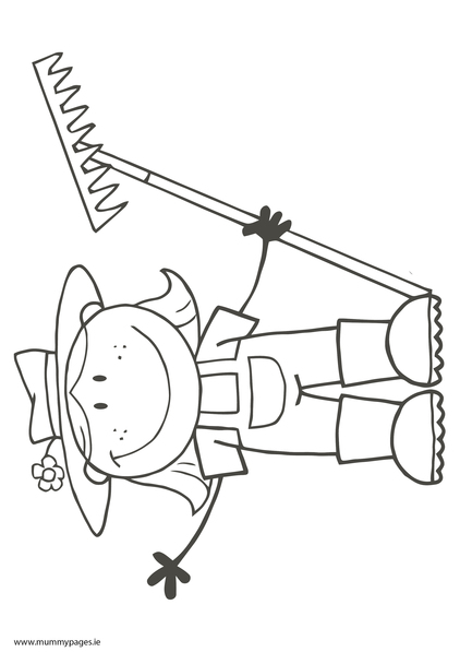 422x597 Farmer Girl Colouring Page Mummypages.mummypages.ie