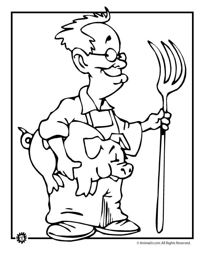 680x880 Pig Farmer Coloring Page Animal Jr.