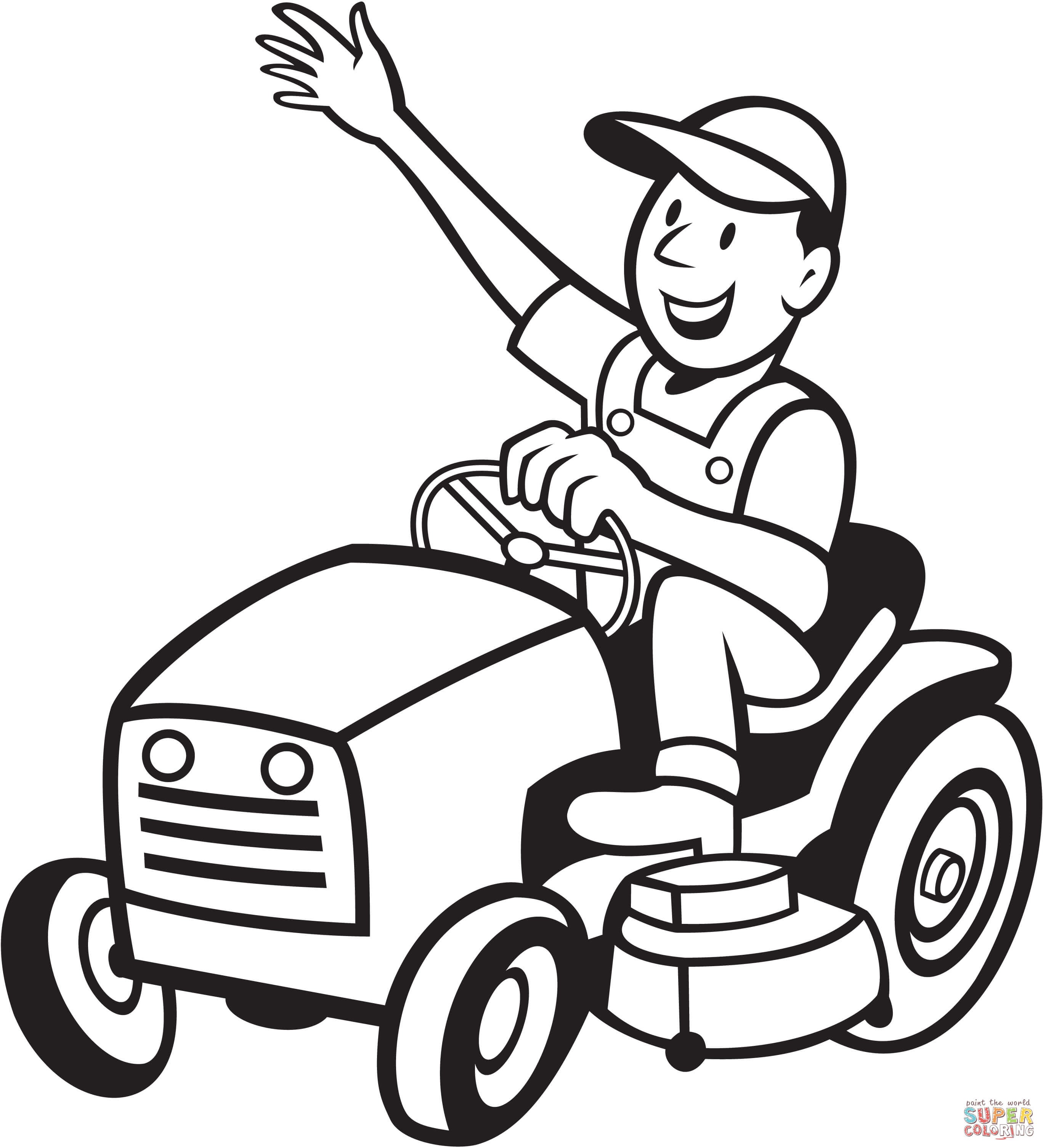 2736x3012 Simple Tractor Coloring Pages New Farmer Riding A Tractor Mower