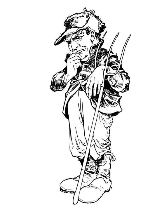 531x750 Coloring Page Farmer