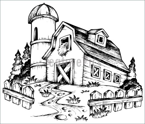 500x428 Farm Theme Drawing 1 Illustration