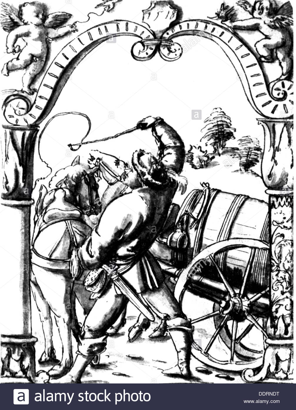 1006x1390 Agriculture Farmer Peasant Driving Horse And Carriage Drawing 1518