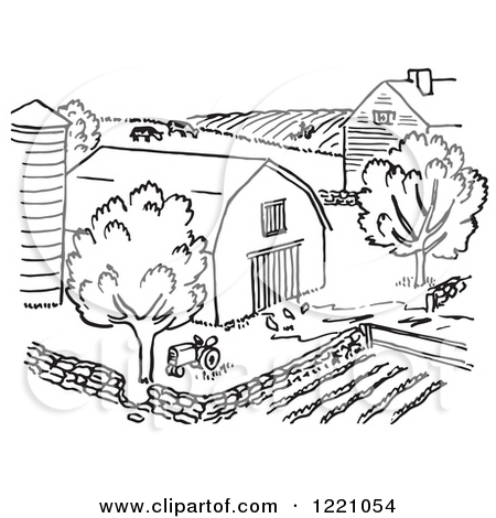 450x470 Farmland Clipart Black And White
