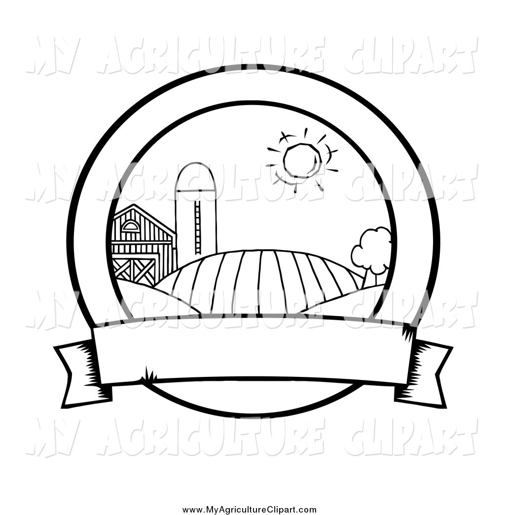 1024x1044 Vector Agriculture Clipart Of A Black And White Scene Of Farmland