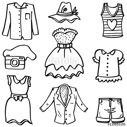 500x500 Doodle Of Women Fashion Clothes Hand Draw Stock Image And Royalty