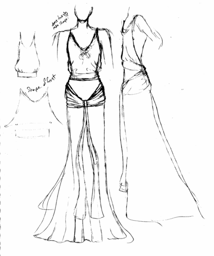 417x500 How To Draw A Dress Sketch Fashion Belief