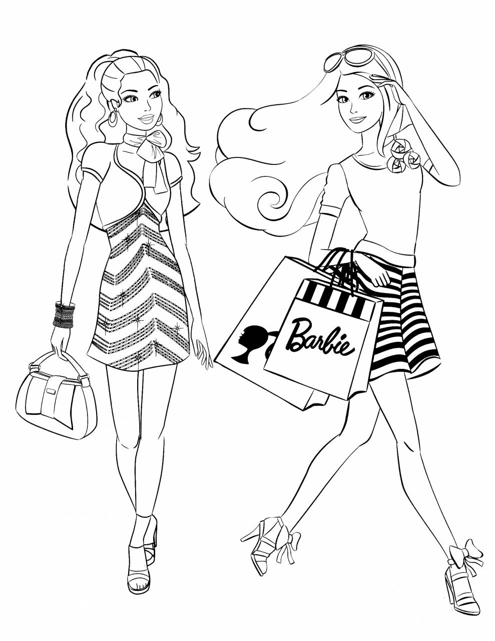 989x1279 Barbie Coloring Pages Gameskidsfreecoloring Net Free Fashion