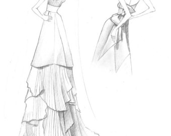 340x270 Dress Sketch Etsy