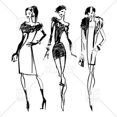 400x400 Silhouettes Of Beautiful Fashion Women