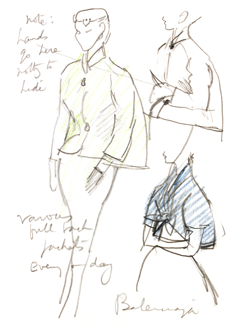 850x1134 Balenciaga Full Back Jackets, Fashion Illustration (Custom Print)