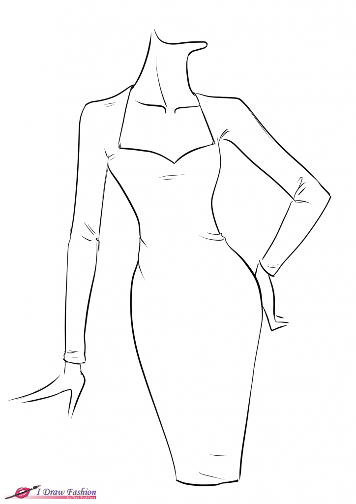 724x1024 Easy Dress Fashion Drawing How To Draw Fringe Dress I Draw Fashion