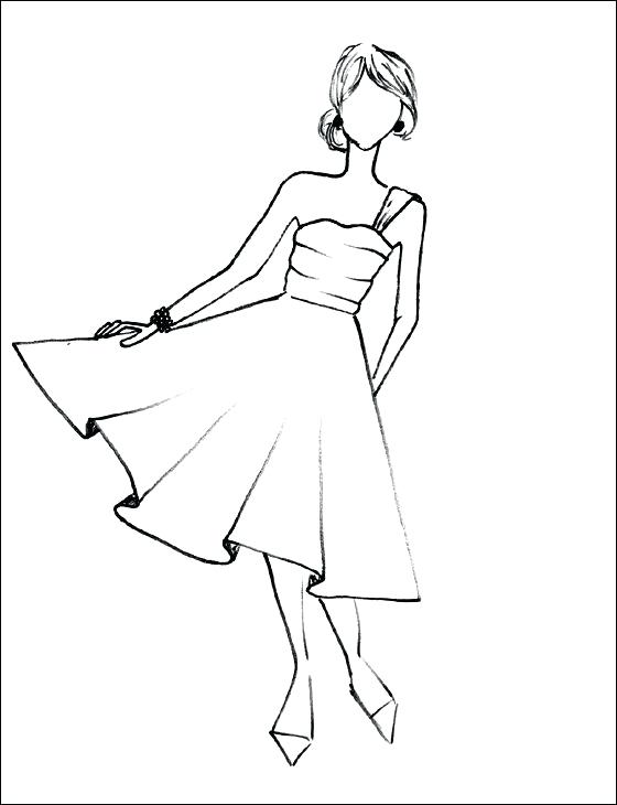 560x730 Fashion Coloring Pages To Print Barbie Fashion Coloring Pictures