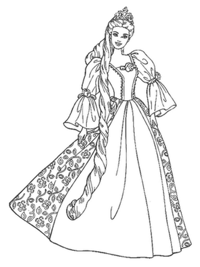768x1024 Princess Coloring Page Barbie For Kidsfree Coloring Pages For Kids