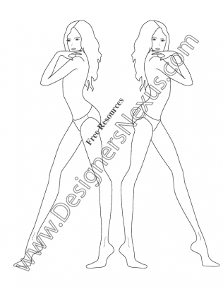 316x409 Fashion Figure V56 Side View Fashion Drawing Poses