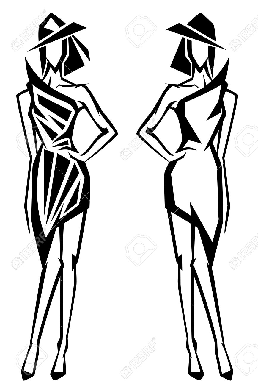 868x1300 Stylized Fashion Figure Illustration