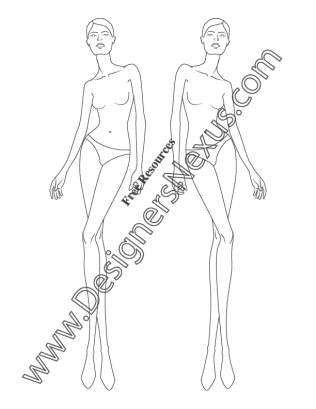 316x409 V53 Free Fashion Croqui Templates Croquis Template