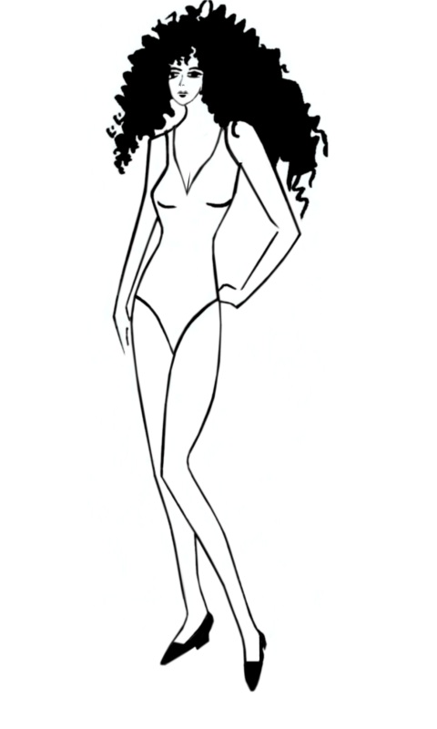 480x800 Elegant Pose Fashion Drawing Templates