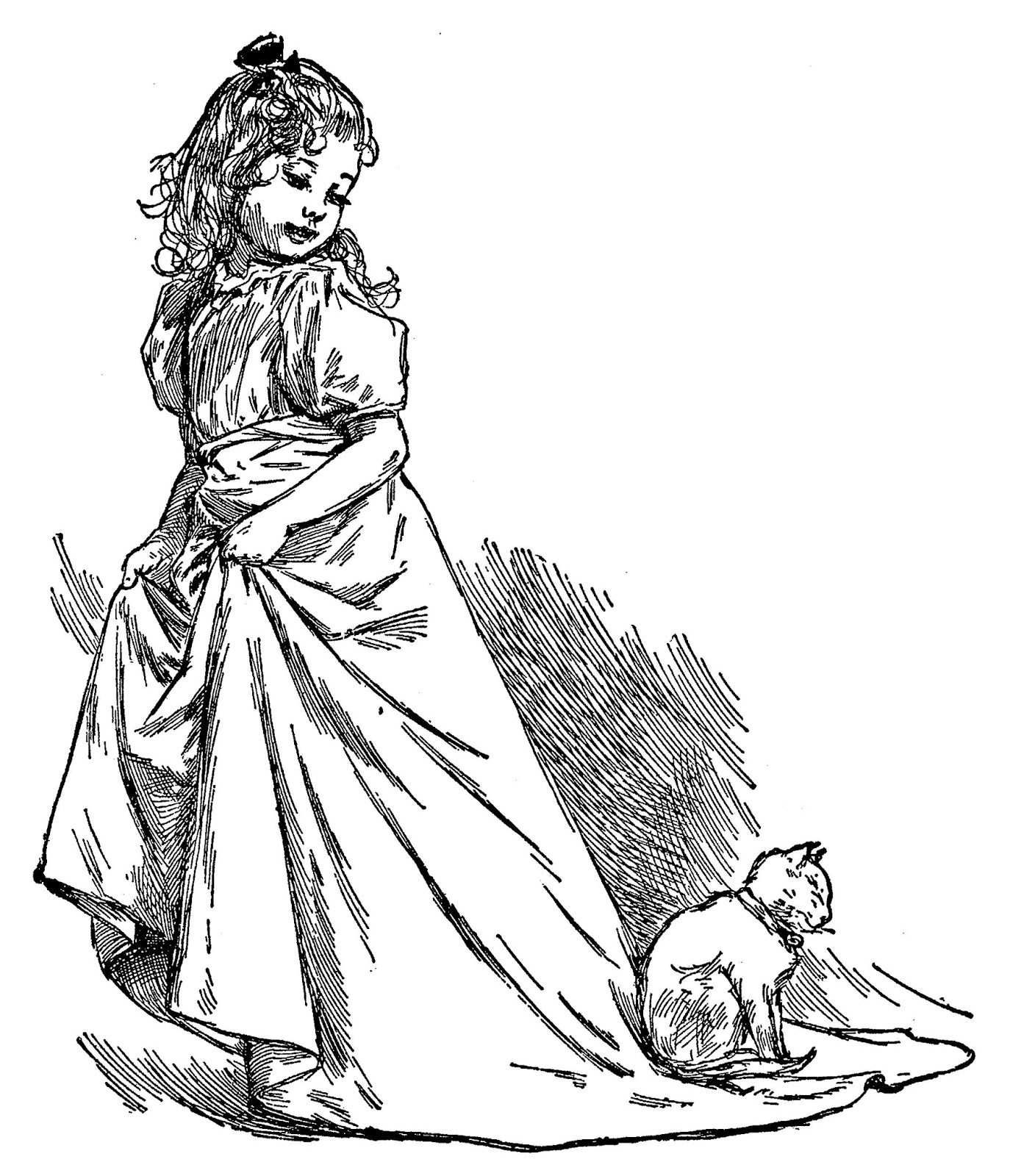 1393x1600 Digital Stamp Design Royalty Free Victorian Girl Artwork Drawing