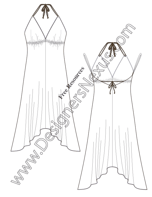 612x792 Free Fashion Downloads Illustrator Dress Flat Sketches
