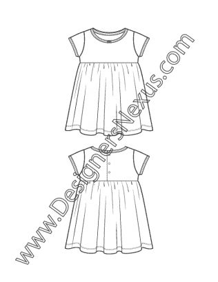 316x409 Sketch A Line Short Dress Fashion Dresses