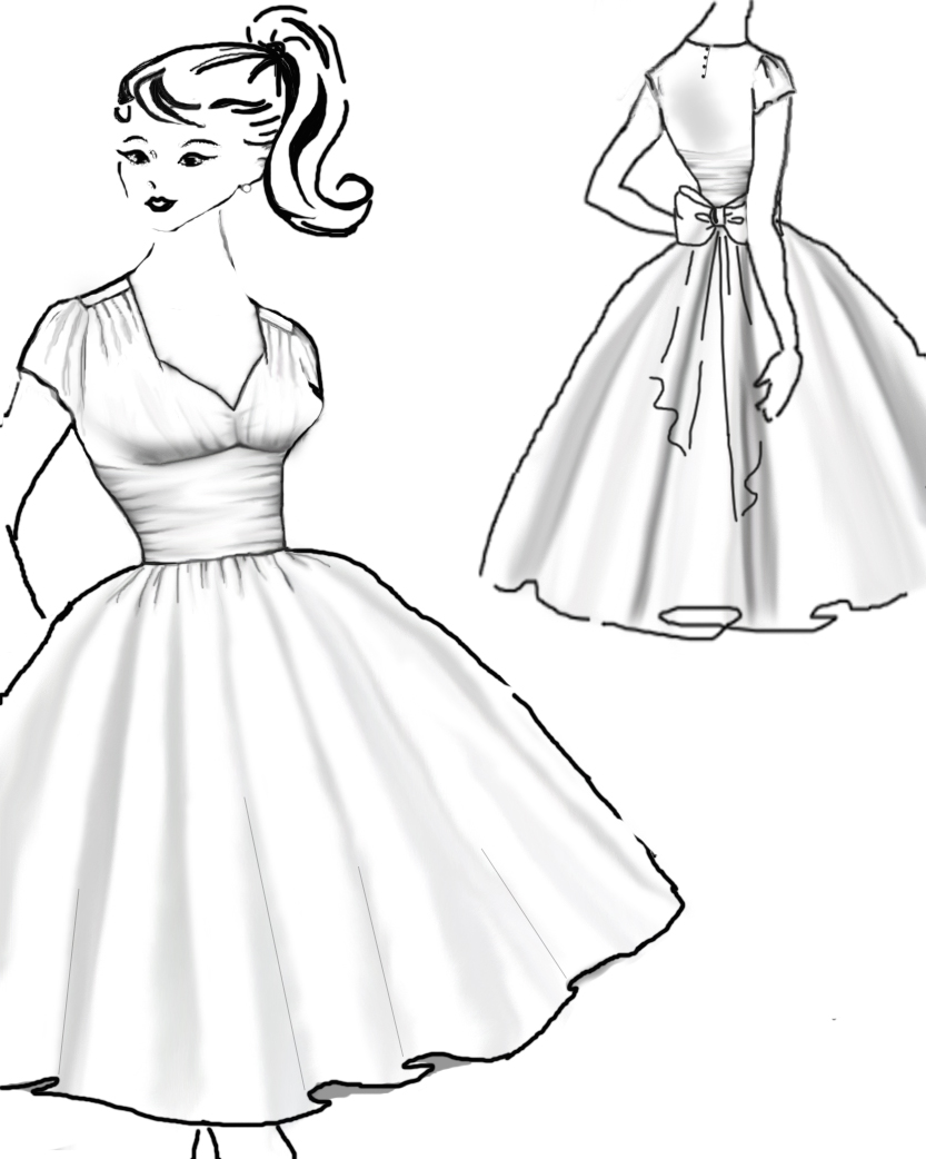 833x1042 50's Wedding Dress