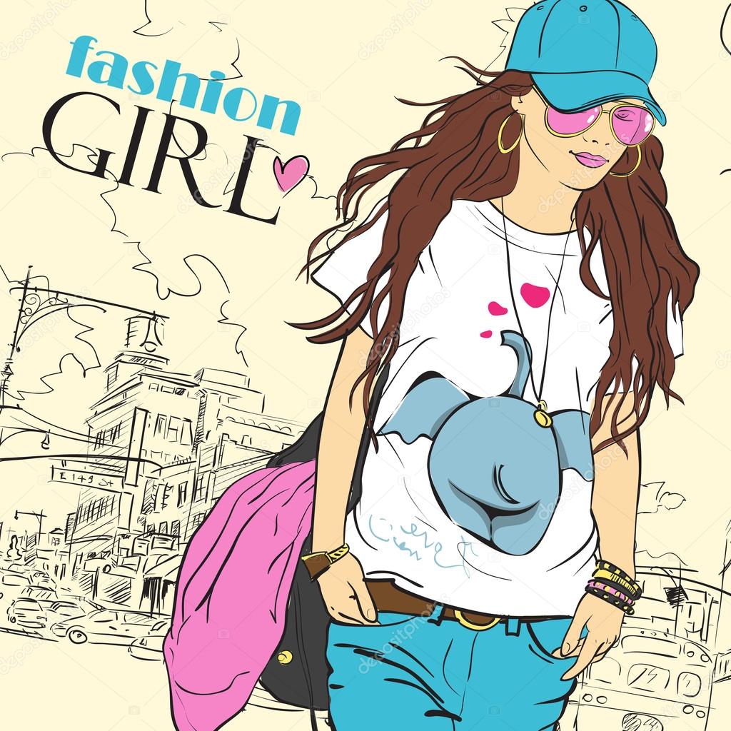 1024x1024 Fashion Girl Stock Vectors, Royalty Free Fashion Girl