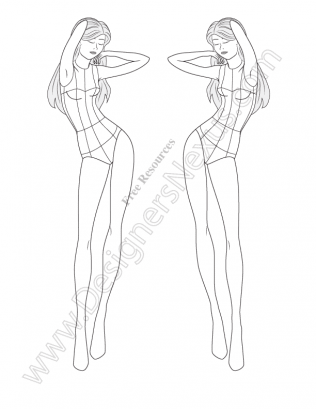 316x409 Free Fashion Croquis Fashion Figure Templates
