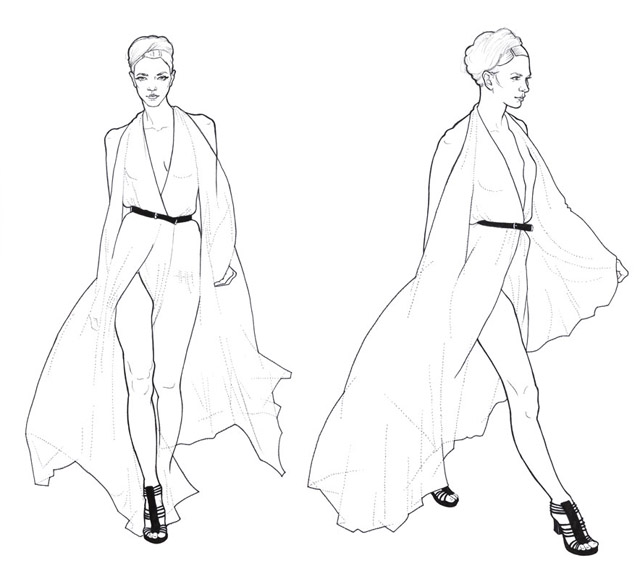 640x579 Fashion Line Drawings Line Drawings Fashion Models