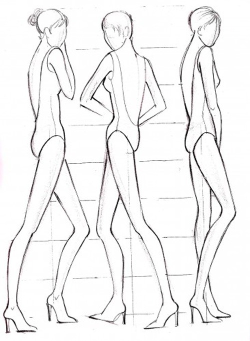 500x683 Sketches Of Fashion Model Drawings