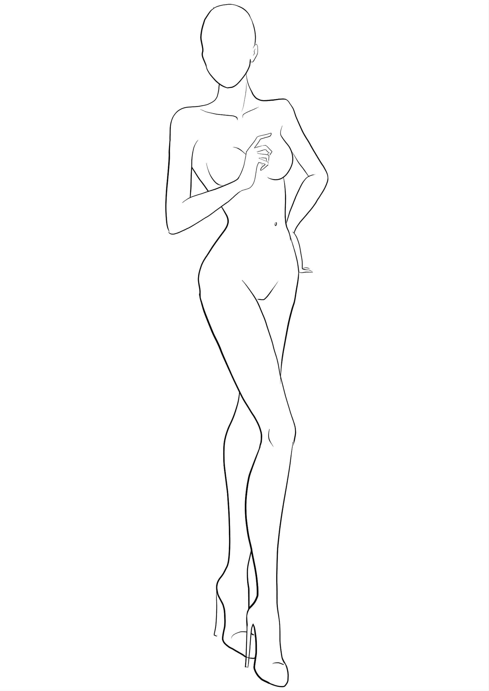 1900x2686 Fashion Design Model Sketch Template