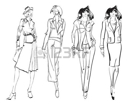 450x368 Drawn Model Fashion Illustration